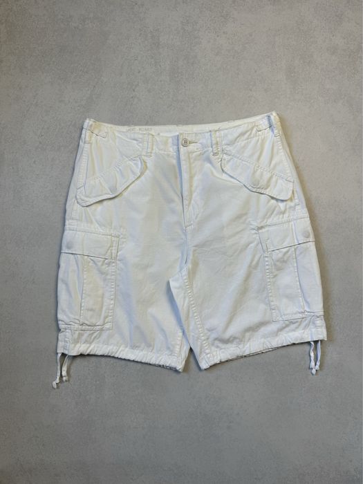 Карго шорты Polo Ralph Lauren мужские белые на утяжках оригинал. Чоловічі карго шорти Polo Ralph Lauren білі з затяжками RL оригінал