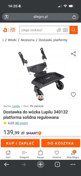 Dostawka do wózka lupilu