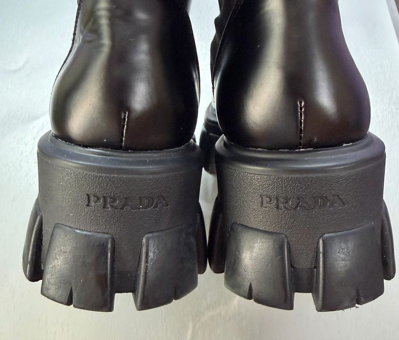 Ботинки Prada Monolith Combat Leather Nylon