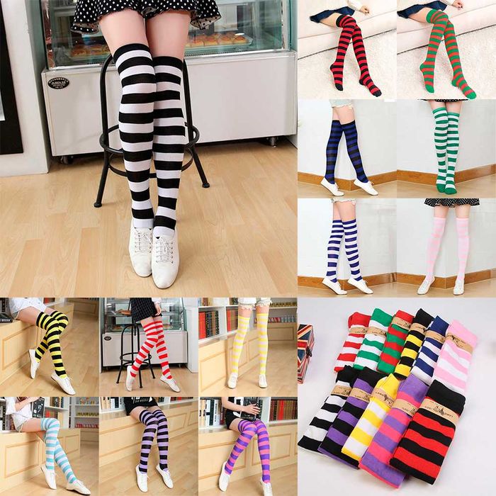 Гольфы в полосатые выше колена пчела зебра