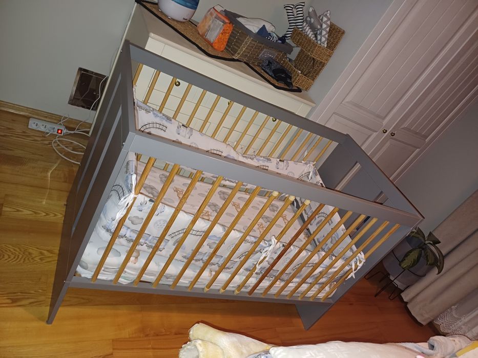 Łóżeczko dziecięce Klupś Paula grafit + materac