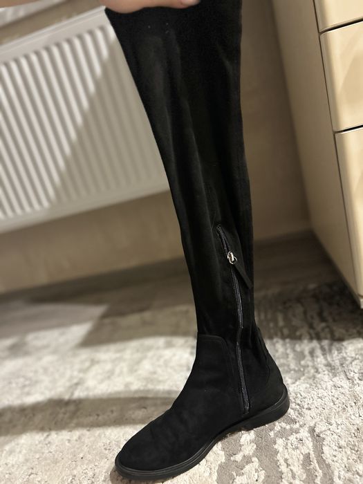 НОВІ  Ботфорти Zara замшеві