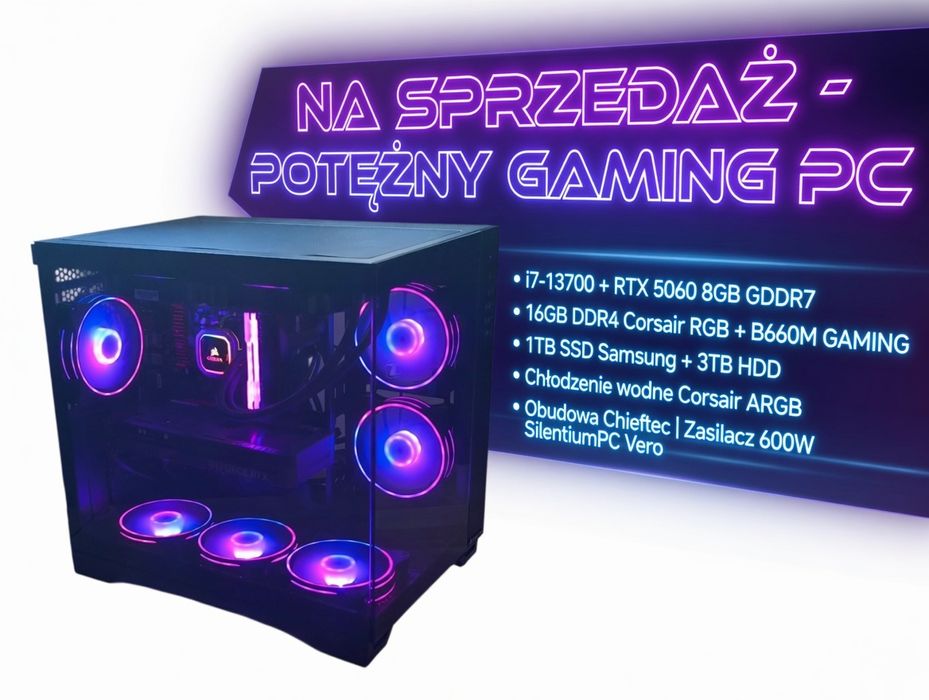 OKAZJA! i7-13700 | NOWA RTX 5060 8GB GDDR7 | 16GB RAM | 4TB | RGB