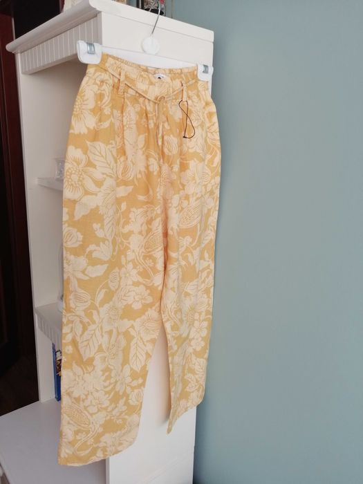Zara, spodnie 13-14 lat 164 cm. Len ,bawełna