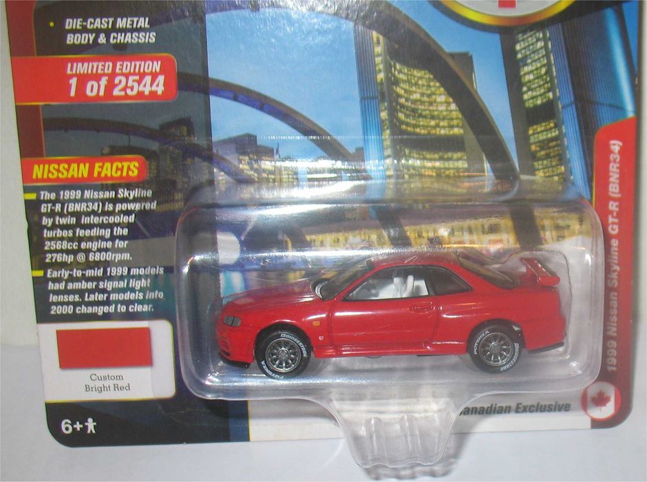 Johnny Lightning - 1999 Nissan Skyline GT-R (BNR34) - Exclusivo Canadá