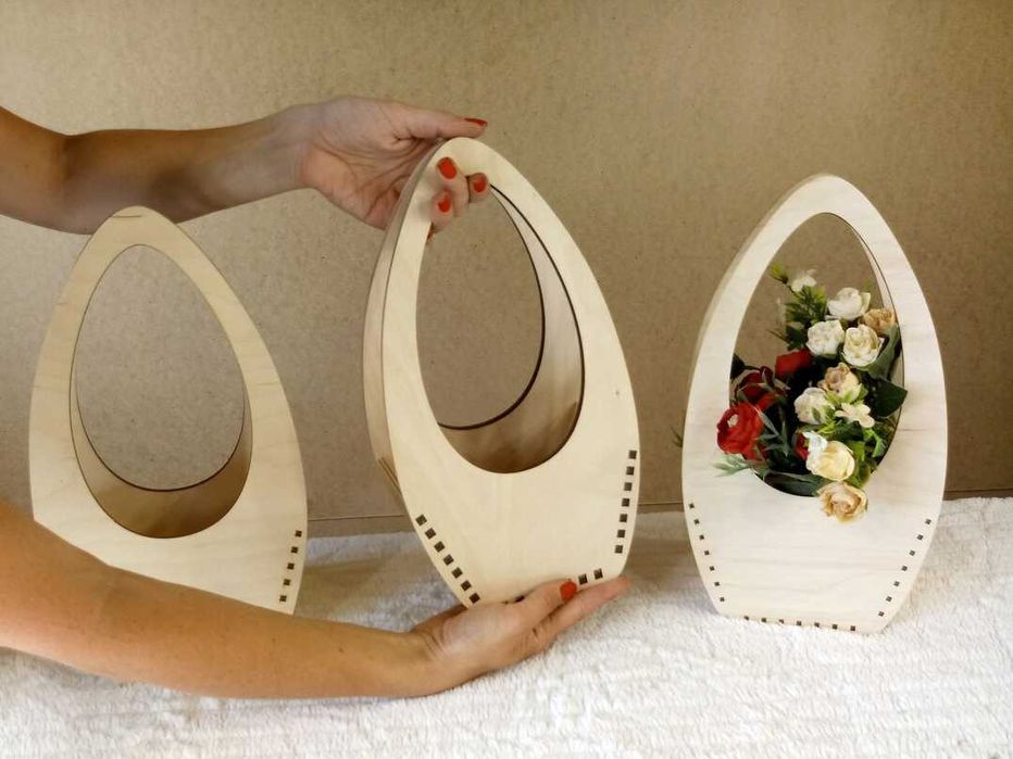 Декоративные корзины для цветов из фанеры для составления букетов