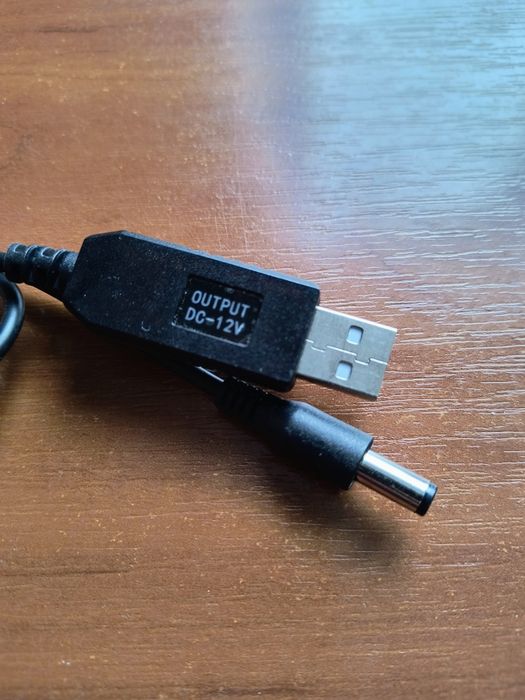 USB → DC 12V Power Boost кабель 5.5×2.1 мм 1м для роутера, камер