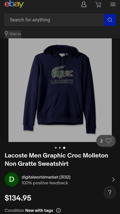 Худі кофта lacoste big logo оригінал