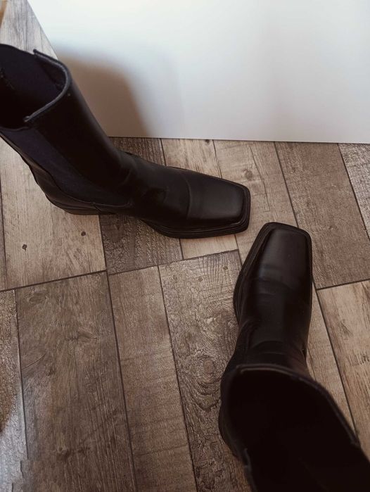 Botki czarne 40, Eco skora