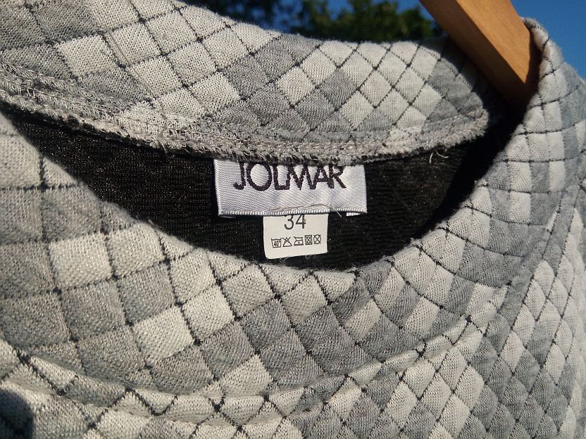 bluza sweter 34 XS S 36 Jolmar szara pikowana gofr relaxed