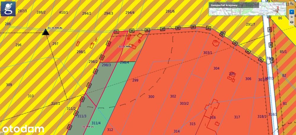 Działka budowlana 1,40 ha Ossa k/ Rawy Maz