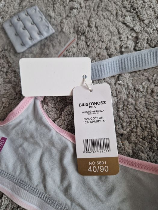 Biustonosz stanik do karmienia 90 c bawełniany szary