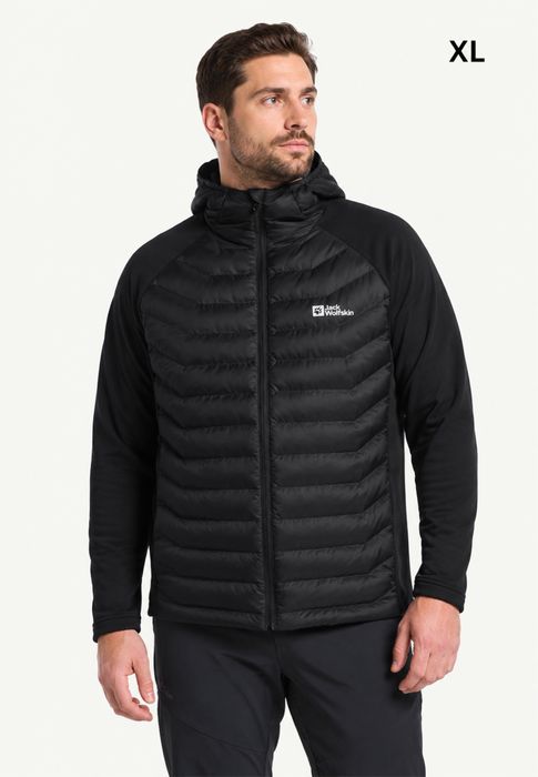 Оригінальна чоловіча гібридна куртка Jack Wolfskin routeburn pro hybrid для трекінгу xl чорна