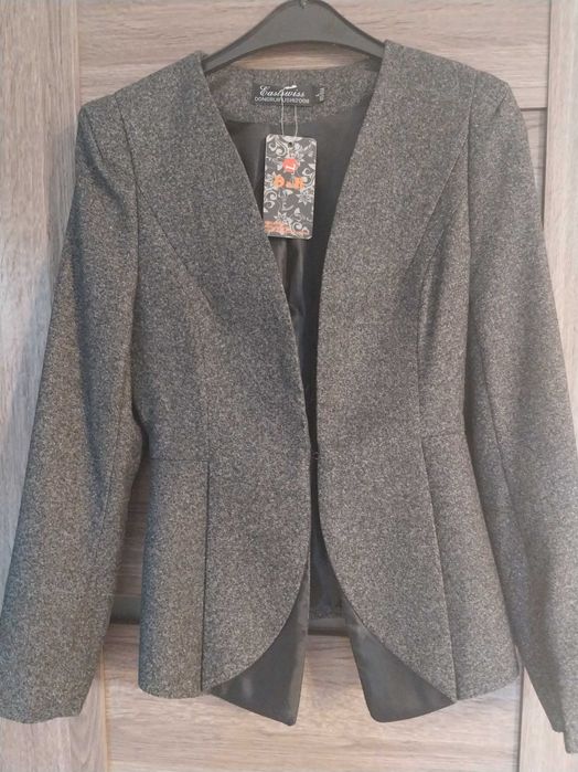 Żakiet szary, nowy z metką , L