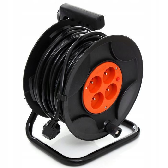 Przedłużacz Bębnowy Budowlany 50M 3X2,5 Na Bębnie 4 Gniazda Ogrodowy