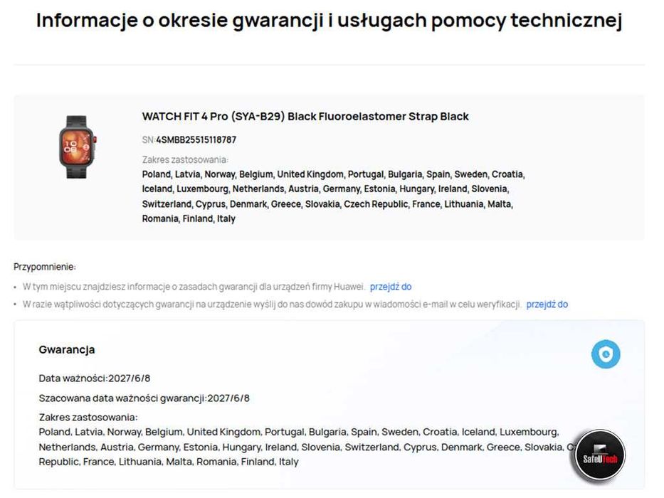 Smartwatch Huawei Watch Fit 4 Pro Czarny - SZAFIR - TYTAN - ALU - GW.