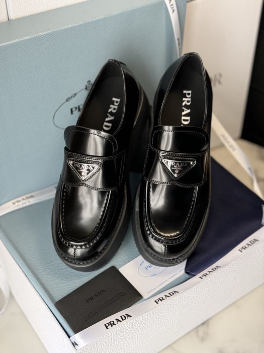 Mokasyny Prada Black Leather