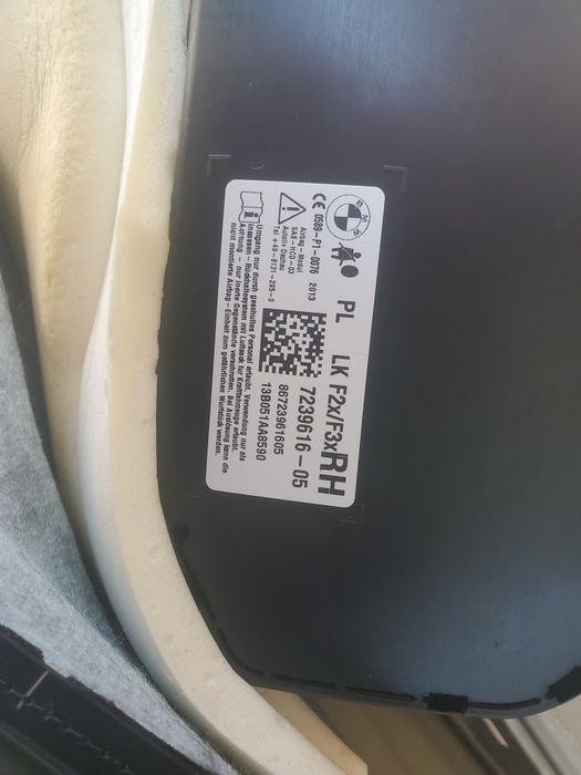 Airbag bmw f30 f31 f20 подушка безпеки сидінь шторка штора f10 e90 e70