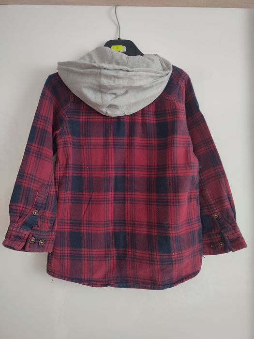 Koszula w kratę z kapturem dla chłopca