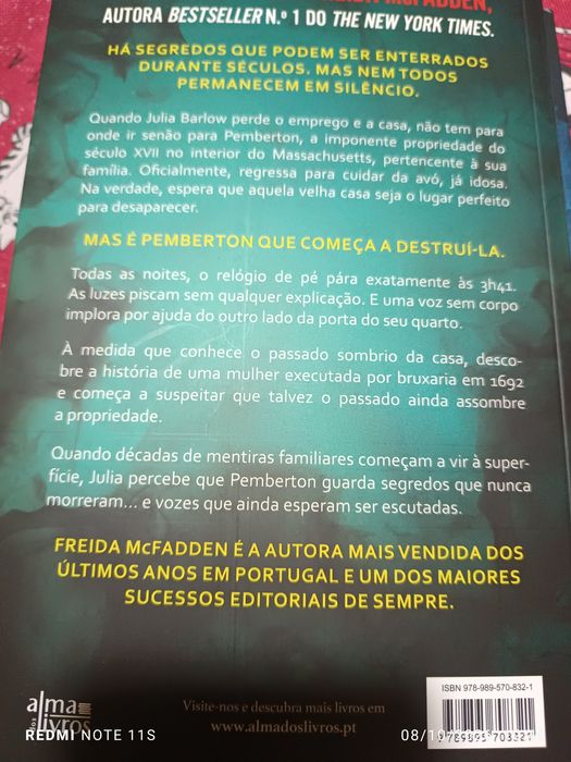 Livro novo a Bruxa da Freida McFadden