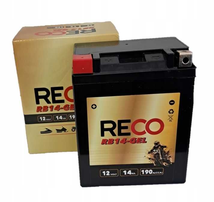 Akumulator motocyklowy RECO RB14-GEL YB14 EB14 12V 14Ah 190A L+