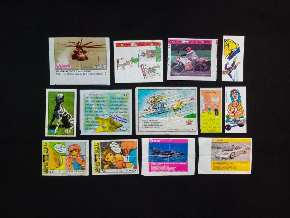 Вкладыши от жвачек Turbo и OtoMoto 90-х годов