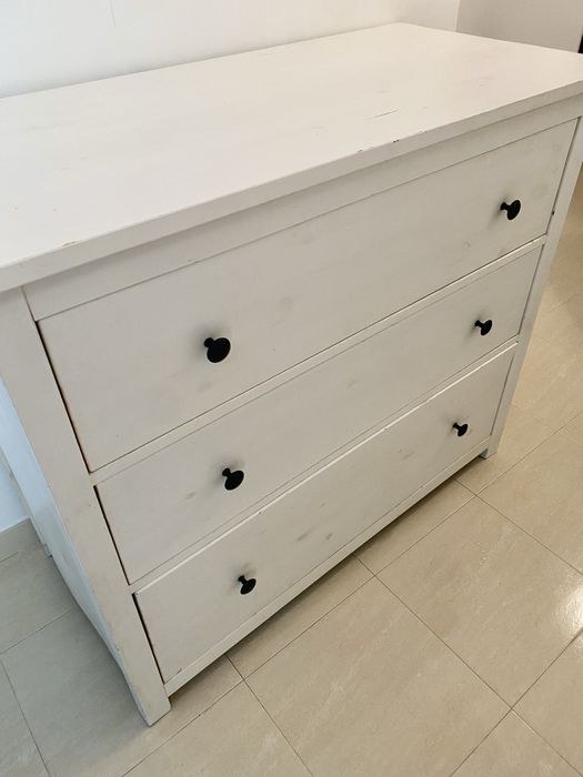 comoda c/3 gavetas, velatura branca 108x96 cm