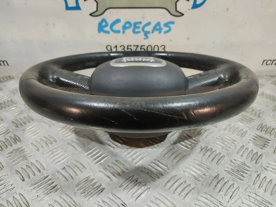 Volante Airbag Audi A6 C6 S-Line em Pele Perfurada - Guiador / S Line