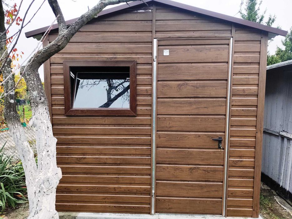 Domek na Narzędzia Imitacja Drewna Orzech PREMIUM