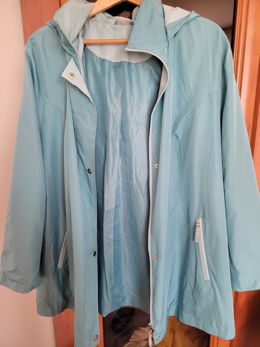 kurtka cienka przejściowa na podszewce 52/54 z kapturem