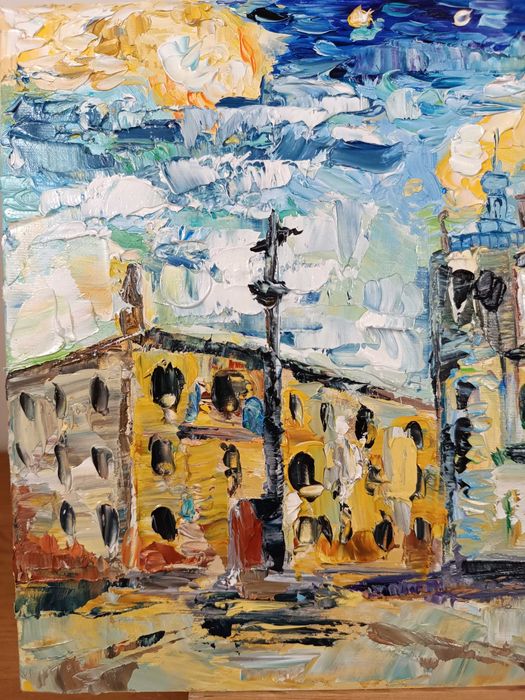 Quadro Óleo Pintado à Mão - Sé Viseu