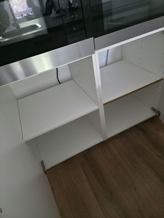 Meble kuchenne + AGD z wyspą biały mat