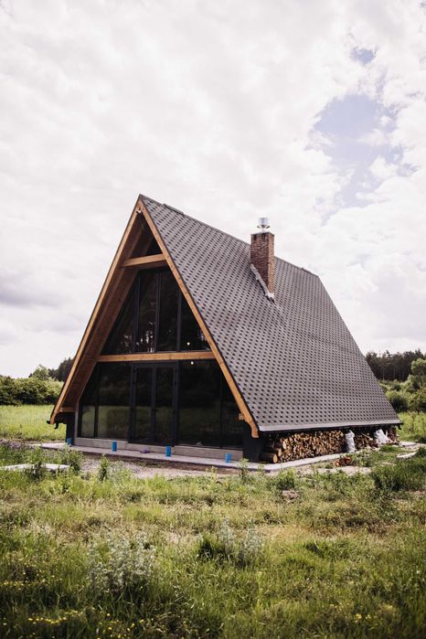 Будівництво капітального будинку шале (а-фрейм), 100 кв.м. під ключ
