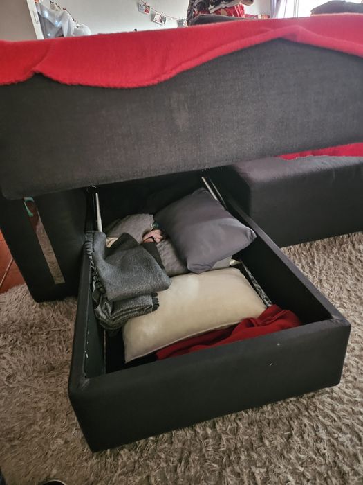 Sofá  chaise Longue cinzento