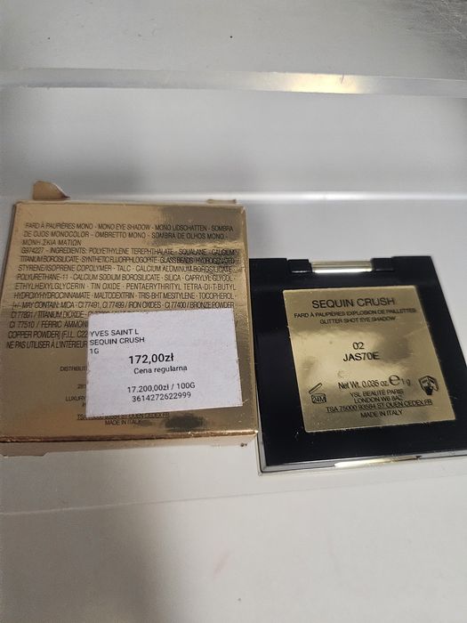 YSL cienie sequin crush 2 Empowered Silver lusterko Nowe oryginał