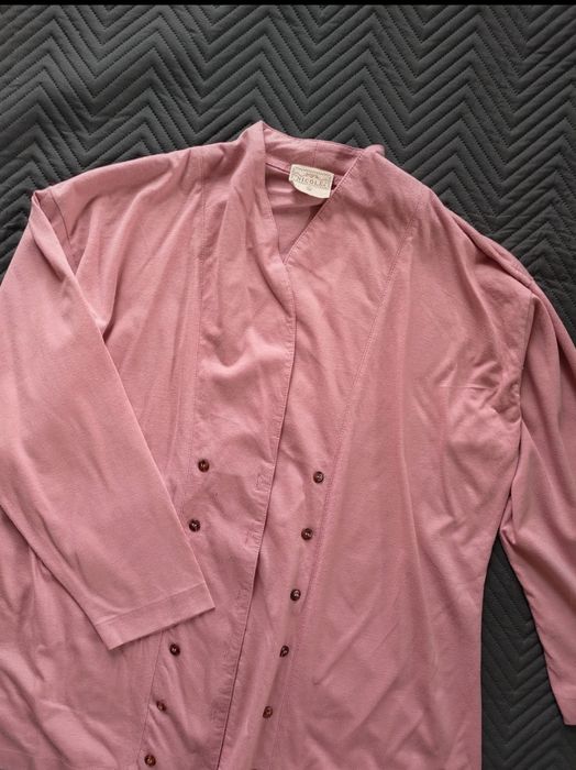 Różowa marynarka żakiet narzutka pudrowy róż 40 38