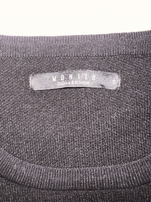 Mohito sweter czarny złote skrzydła s 36 pagony rękawy cekiny