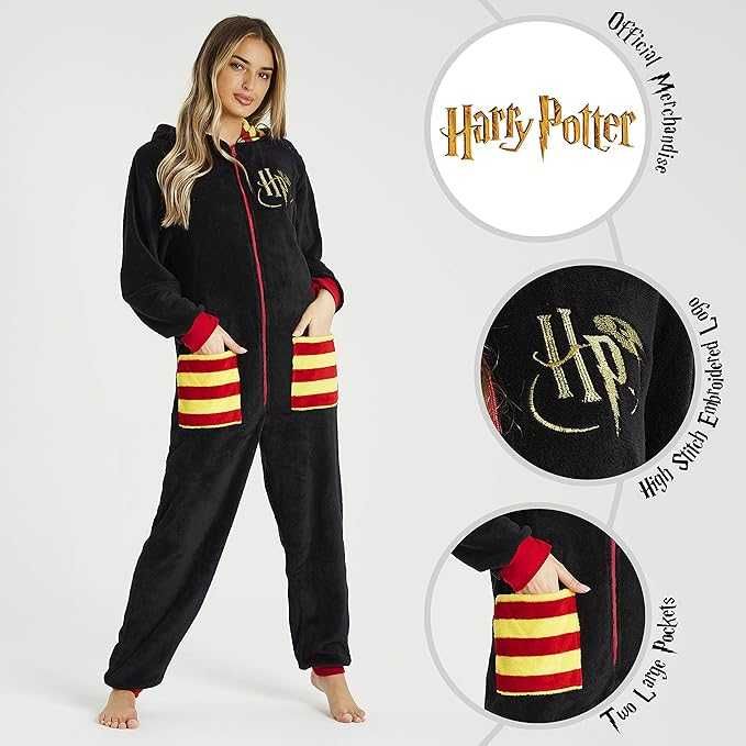 Piżama dla kobiet, jednoczęściowy kombinezon, polar - Harry Potter L