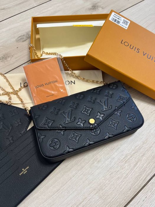 Шкіряна сумка клатч в стилі Louis Vuitton Pochette Felice LV луи вітон