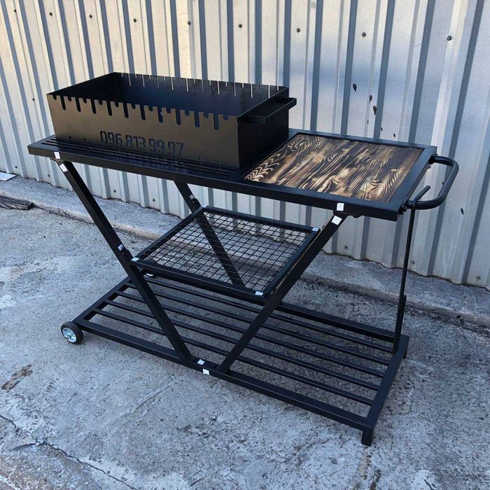 Мангал ЛОФТ жаровня BBQ Шампури 2мм у подарунок Мангал стаціонарний