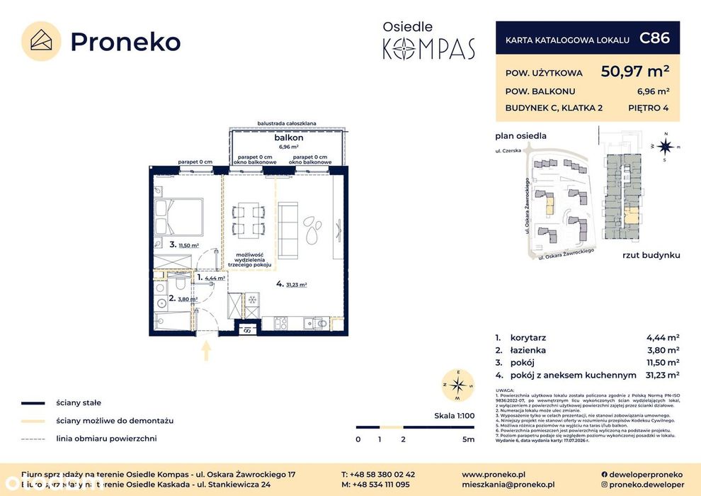 2-pokojowe mieszkanie 50m2 + balkon Bezpośrednio