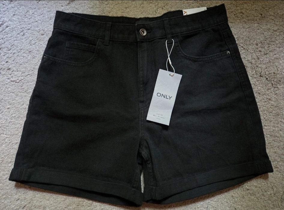 Only Onlvega Szorty Jeansowe Czarne,rozmiar-M