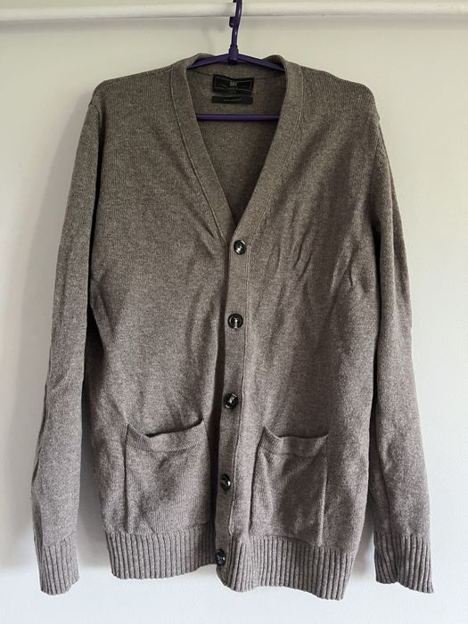 Sweter beżowy na guziki 100% wełna M