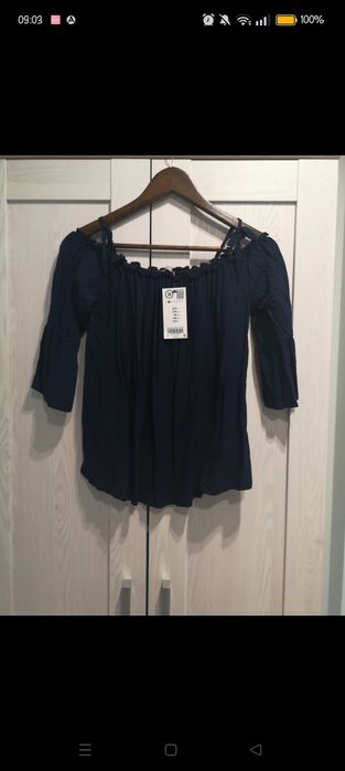 Orsay granatowa bluzka hiszpanka XS nowa