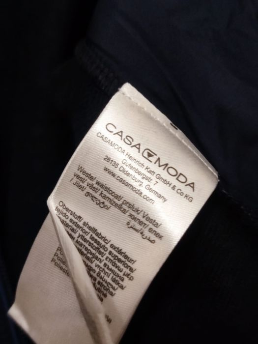 Męska M  kamizelka pikowana marki CASA MODA w kolorze ciemnego granatu