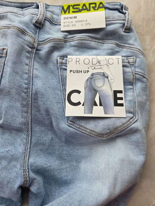 Spodnie jeans m.sara XS z paskiem