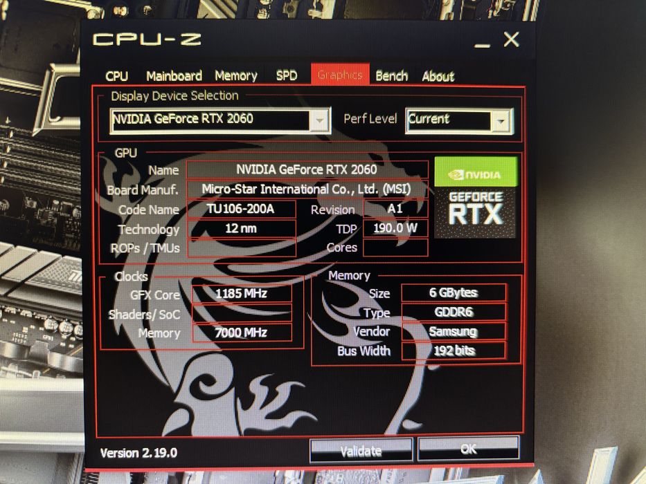 Rtx 2060 MSI Gaming Z 6gb