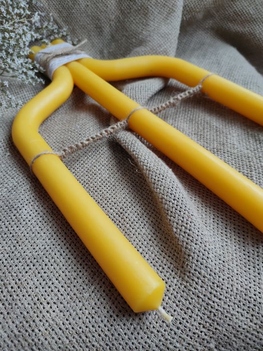 Свічки Трійця з бджолиного воску. Свеча Тройца. трикирій. Воскові свіч