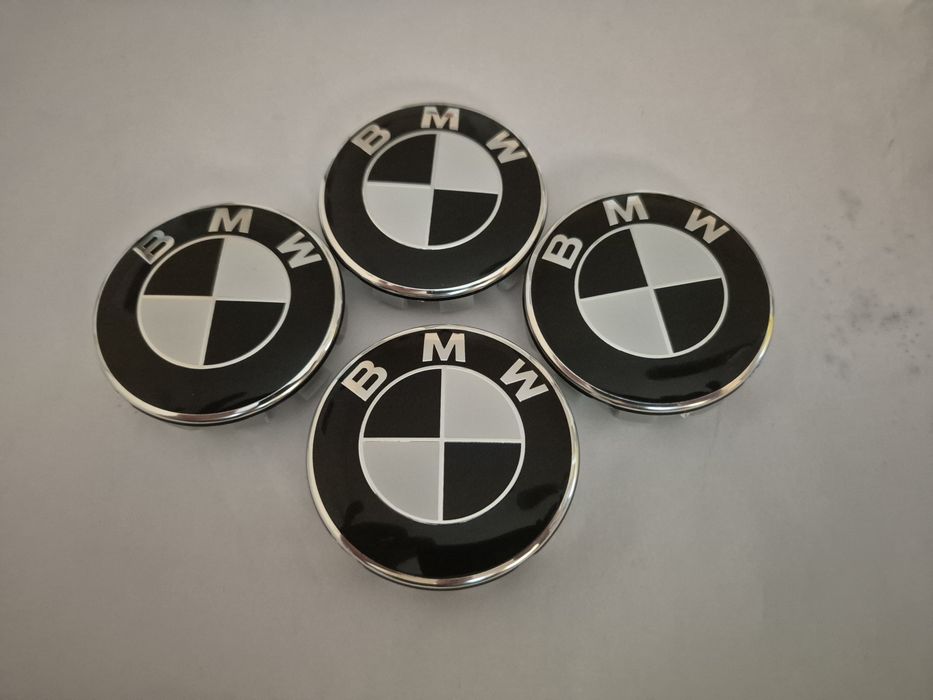 dekielki kołpaki do bmw średnicy 68/64mm czrno- białe