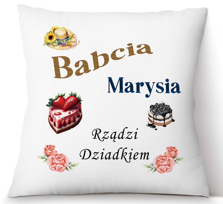 Wyjątkowa poduszka na Dzień Babci - Prezent pełen miłości! Imię!!!